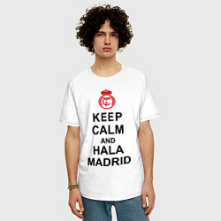 Футболка оверсайз мужская Keep Calm & Hala Madrid, цвет: белый — фото 2