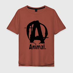 Футболка оверсайз мужская Animal Logo, цвет: кирпичный