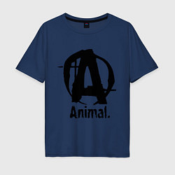 Футболка оверсайз мужская Animal Logo, цвет: тёмно-синий