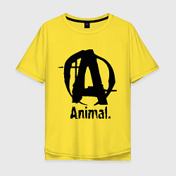 Футболка оверсайз мужская Animal Logo, цвет: желтый