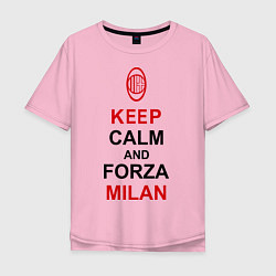 Мужская футболка оверсайз Keep Calm & Forza Milan