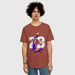Футболка оверсайз мужская Леброн Джеймс, цвет: кирпичный — фото 2