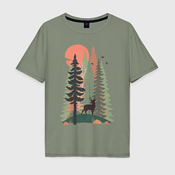 Мужская футболка оверсайз Forest Adventure