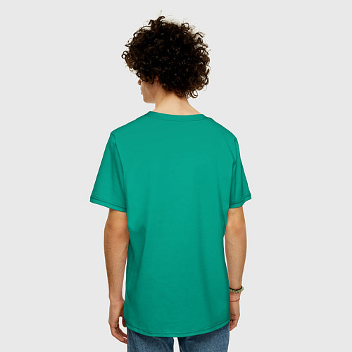Мужская футболка оверсайз Самый лучший сын / Зеленый – фото 4