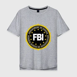 Футболка оверсайз мужская FBI Departament, цвет: меланж