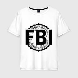 Футболка оверсайз мужская FBI Agency, цвет: белый