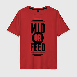 Футболка оверсайз мужская Mid or feed, цвет: красный