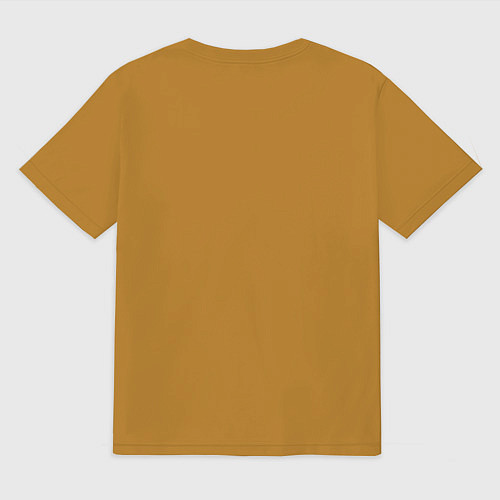 Мужская футболка оверсайз Горячее сырым не бывает / Горчичный – фото 2