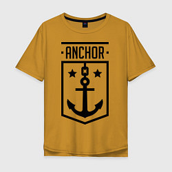 Футболка оверсайз мужская Anchor Shield, цвет: горчичный