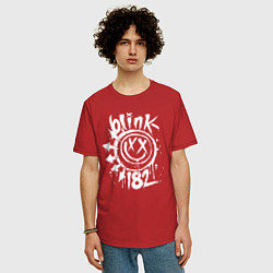 Футболка оверсайз мужская Blink-182: Smile, цвет: красный — фото 2