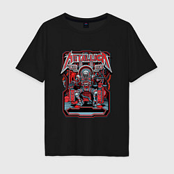 Футболка оверсайз мужская Metallica: Robot Style, цвет: черный