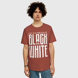 Футболка оверсайз мужская Juventus: Black & White, цвет: кирпичный — фото 2