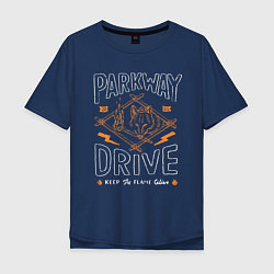 Футболка оверсайз мужская Parkway Drive: Keep the flame alive, цвет: тёмно-синий