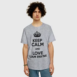 Футболка оверсайз мужская Keep Calm & Love Liam Payne, цвет: меланж — фото 2