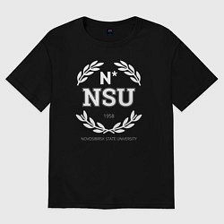Футболка оверсайз мужская NSU, цвет: черный