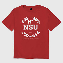 Футболка оверсайз мужская NSU, цвет: красный