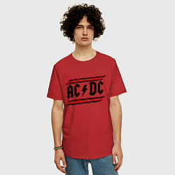 Футболка оверсайз мужская AC/DC Voltage, цвет: красный — фото 2
