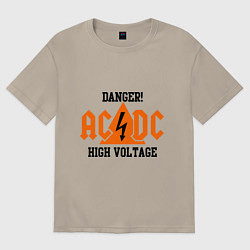 Футболка оверсайз мужская AC/DC: High Voltage, цвет: миндальный