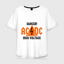 Футболка оверсайз мужская AC/DC: High Voltage, цвет: белый