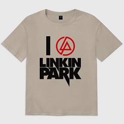 Футболка оверсайз мужская I love Linkin Park, цвет: миндальный