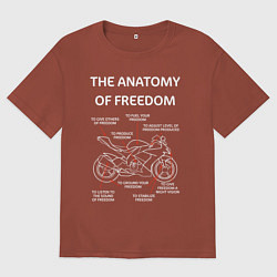Футболка оверсайз мужская The Anatomy of Freedom, цвет: кирпичный