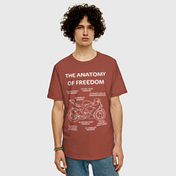 Футболка оверсайз мужская The Anatomy of Freedom, цвет: кирпичный — фото 2