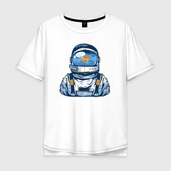 Мужская футболка оверсайз Космонавт-аквариум