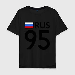 Футболка оверсайз мужская RUS 95, цвет: черный