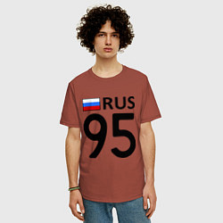 Футболка оверсайз мужская RUS 95, цвет: кирпичный — фото 2