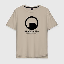 Футболка оверсайз мужская Black Mesa: Research Facility, цвет: миндальный