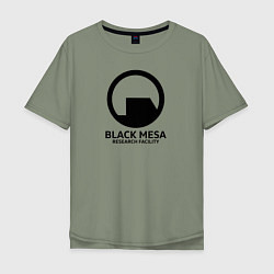 Футболка оверсайз мужская Black Mesa: Research Facility, цвет: авокадо