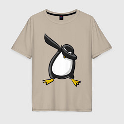 Футболка оверсайз мужская DAB Pinguin, цвет: миндальный