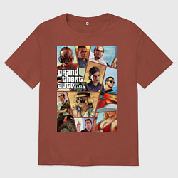 Футболка оверсайз мужская GTA 5: Stories, цвет: кирпичный