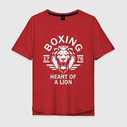 Мужская футболка оверсайз Бокс - сердце льва