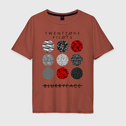 Футболка оверсайз мужская TOP: Blurryface, цвет: кирпичный