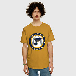 Футболка оверсайз мужская St Louis Blues, цвет: горчичный — фото 2