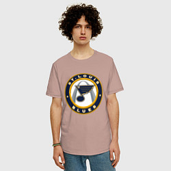Футболка оверсайз мужская St Louis Blues, цвет: пыльно-розовый — фото 2