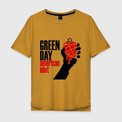 Футболка оверсайз мужская Green Day: American idiot, цвет: горчичный