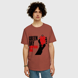 Футболка оверсайз мужская Green Day: American idiot, цвет: кирпичный — фото 2
