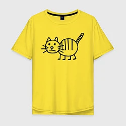 Мужская футболка оверсайз Рисунок кота