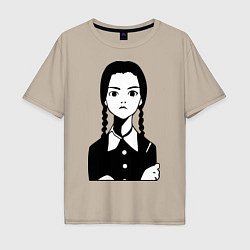 Мужская футболка оверсайз Wednesday Addams