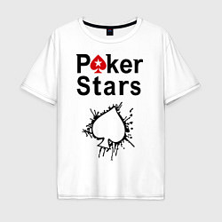 Футболка оверсайз мужская Poker Stars, цвет: белый