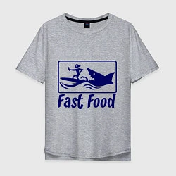 Мужская футболка оверсайз Shark fast food