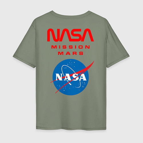 Мужская футболка оверсайз Nasa Mars mission / Авокадо – фото 2