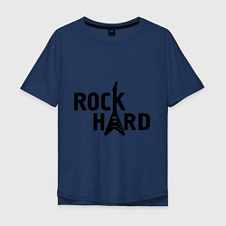 Футболка оверсайз мужская Rock hard, цвет: тёмно-синий