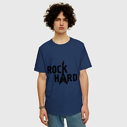 Футболка оверсайз мужская Rock hard, цвет: тёмно-синий — фото 2