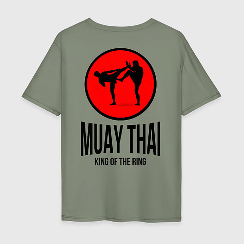 Мужская футболка оверсайз Muay Thai fight / Авокадо – фото 2