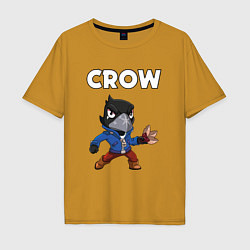 Футболка оверсайз мужская BRAWL STARS CROW, цвет: горчичный