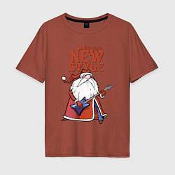 Футболка оверсайз мужская New Year - new style!, цвет: кирпичный