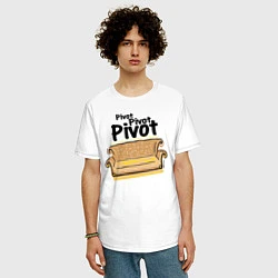 Футболка оверсайз мужская Pivot, Pivot, Pivot, цвет: белый — фото 2